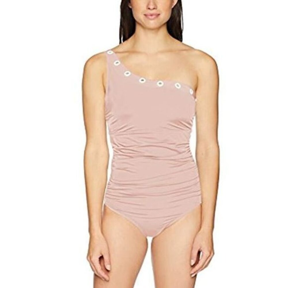 Coastal Blue One Piece Swimsuit in Blush (Pink). S